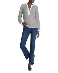 Zig Zag Split V Neck Top