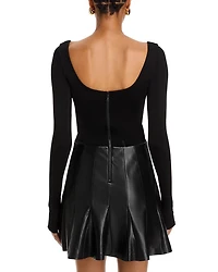 Chara Faux Leather Long Sleeve Dress