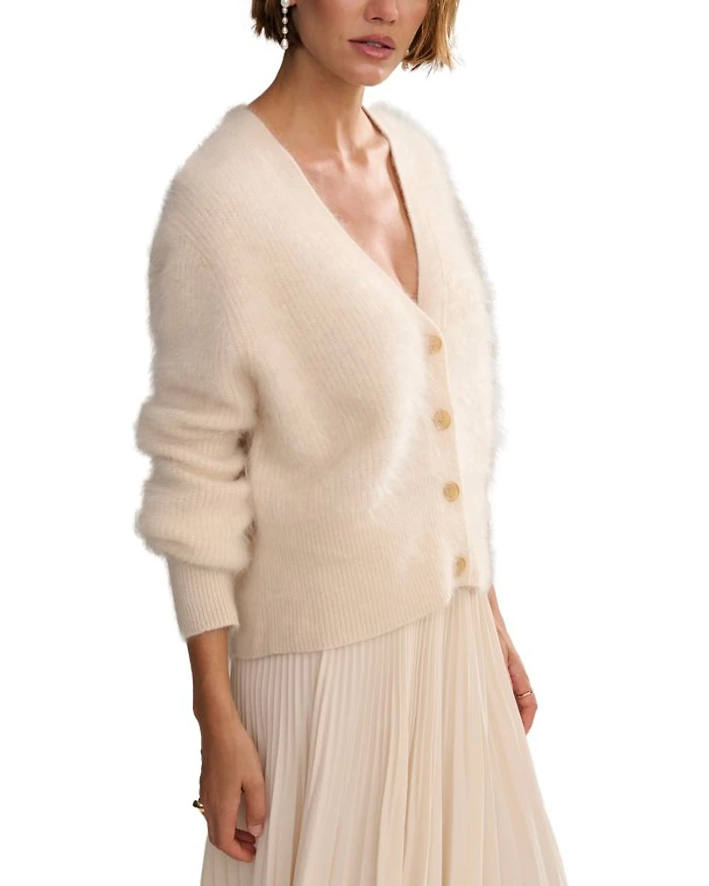 Peyton Brushed Cashmere Cardigan