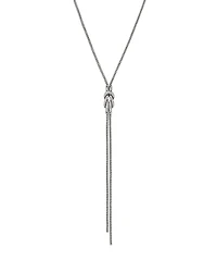 John Hardy Sterling Silver Love Knot Diamond Lariat Necklace, 18-20