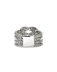 Sterling Silver Love Knot Diamond Multirow Ring