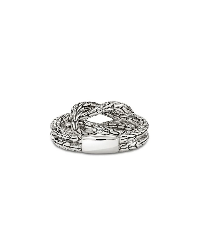 Sterling Silver Love Knot Diamond Ring