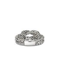 Sterling Silver Love Knot Diamond Ring