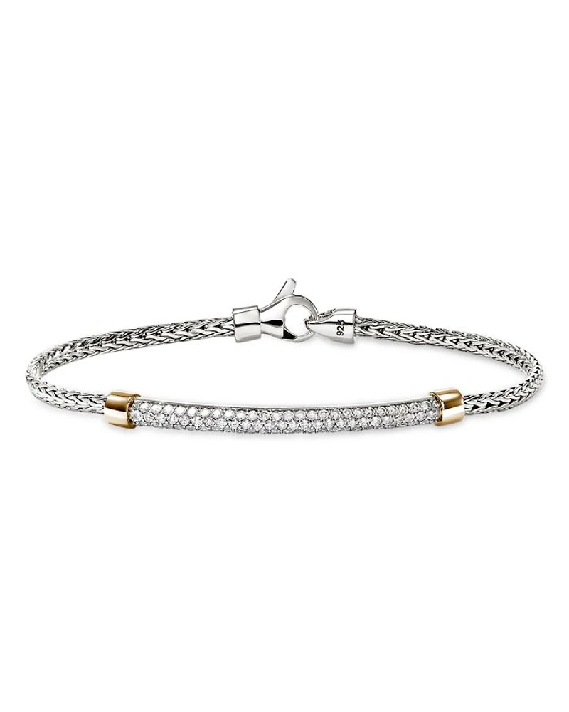 14K Yellow Gold & Sterling Silver JH Essentials Diamond Pavé Chain Bracelet