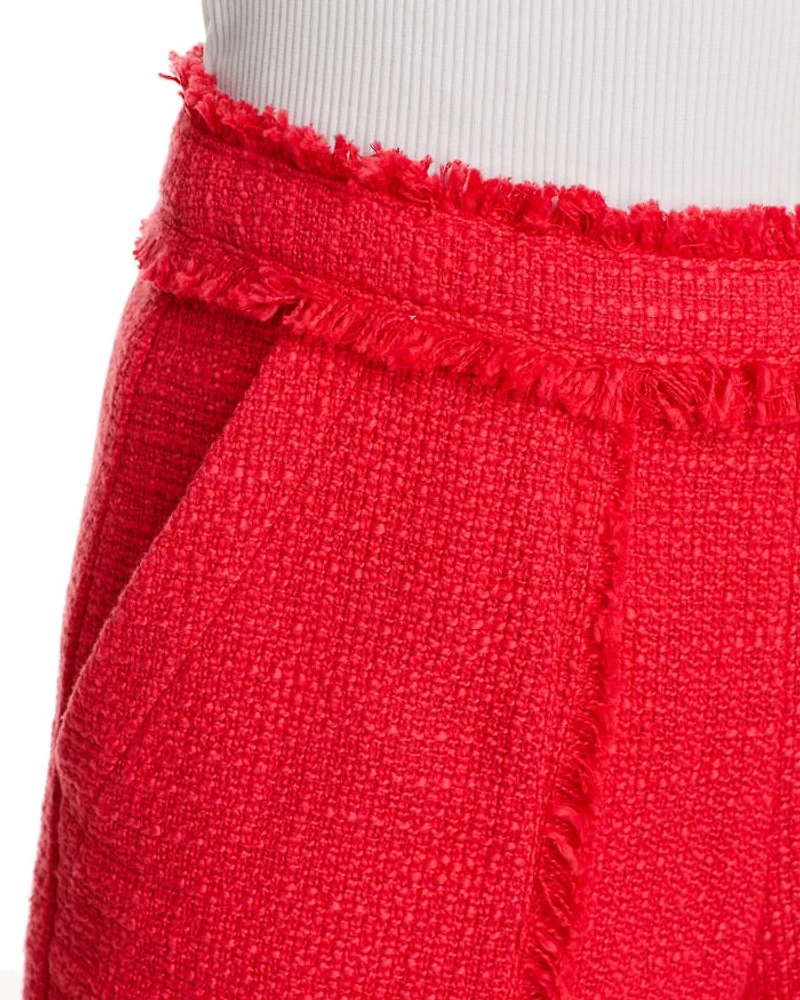 Allen Tweed Fringe Trim Shorts