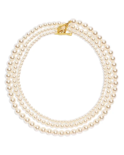 Shashi Louise Imitation Pearl Wrap Necklace