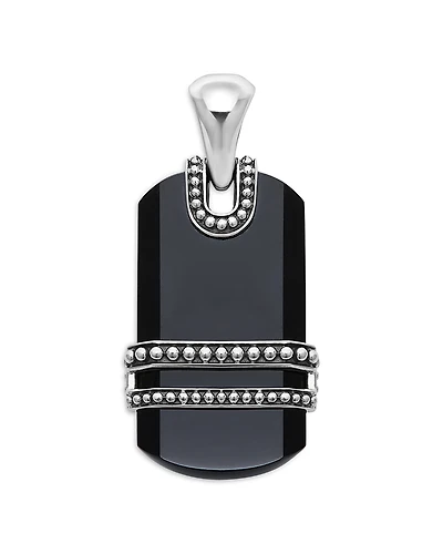 Lagos Men's Sterling Silver Anthem Onyx Dog Tag Amulet Pendant - Exclusive