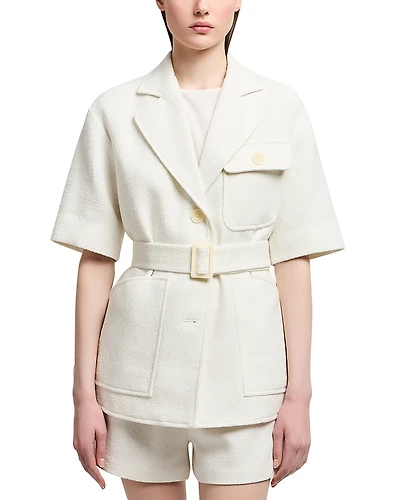 Emporio Armani Belted Boucle Blazer