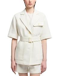 Emporio Armani Belted Boucle Blazer