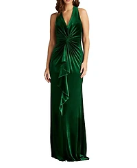 Cider Twist-Drape Velvet Gown