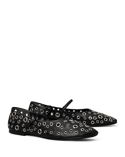 Women's Eyelet Mary Jane Ballet Flats