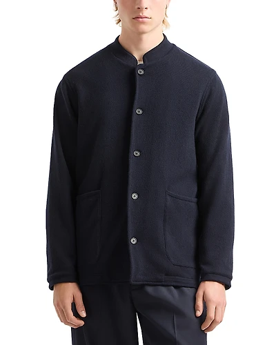 Emporio Armani Regular Fit Button Front Wool Jacket