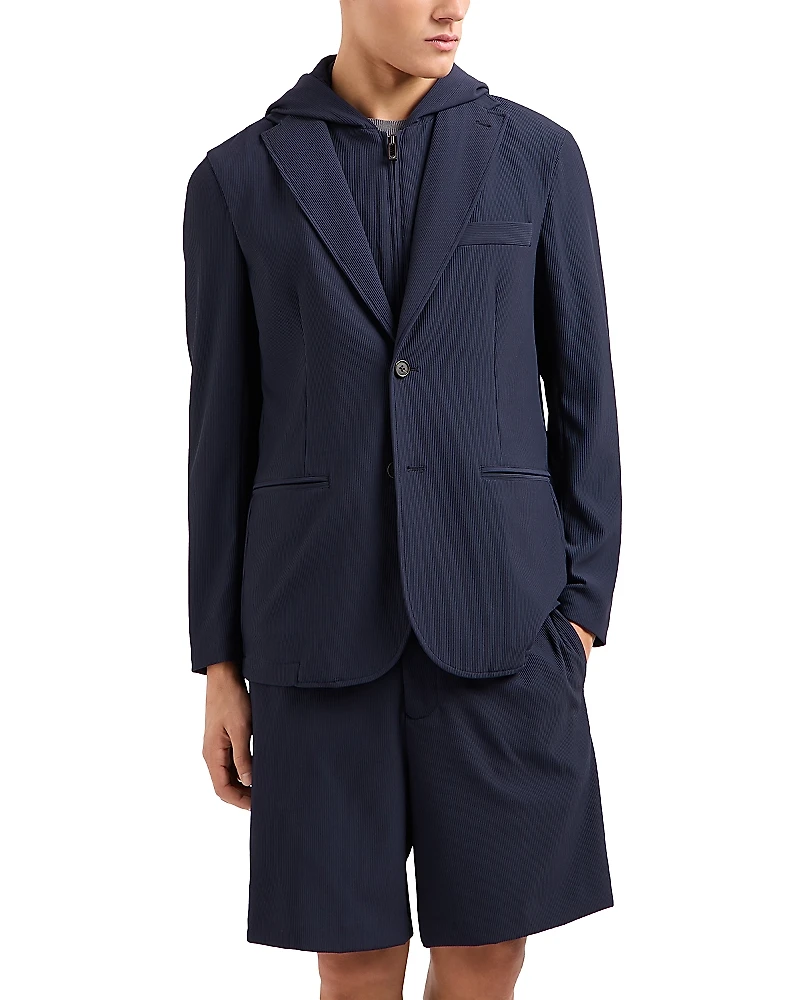 Emporio Armani Regular Fit Detachable Hooded Inner Bib Blazer