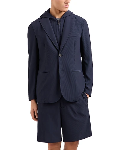 Emporio Armani Regular Fit Detachable Hooded Inner Bib Blazer