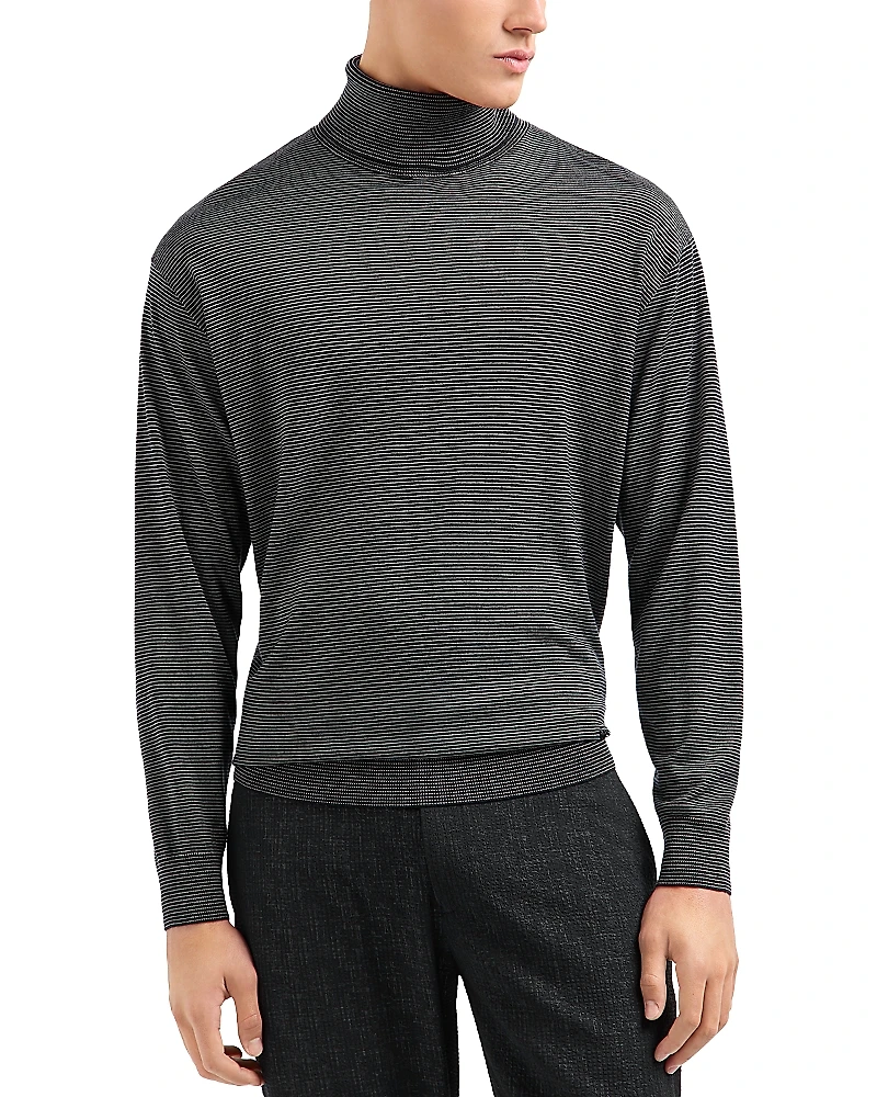 Emporio Armani Pinstriped Turtleneck Sweater