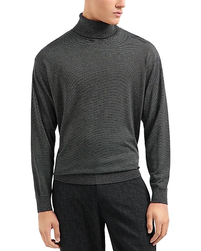 Emporio Armani Pinstriped Turtleneck Sweater