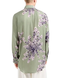 Floral Print Silk Regular Fit Button Down Shirt