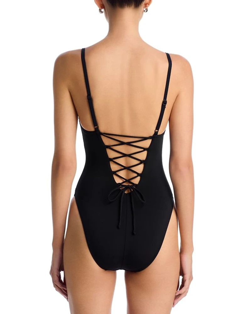 Ava Lace Up One Piece Swimsuit