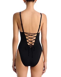 Ava Lace Up One Piece Swimsuit