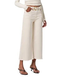 Lyra High Rise Crop Wide Leg Jeans Almondette