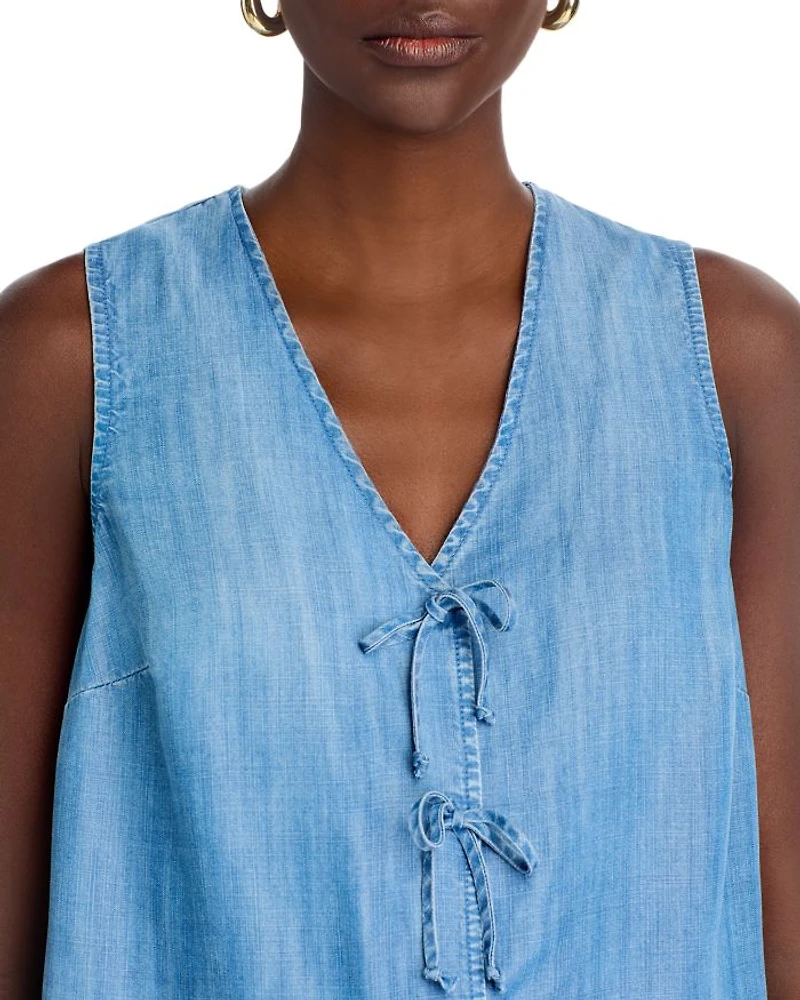 Sleeveless Bow Front Top