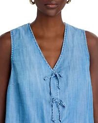 Sleeveless Bow Front Top