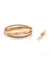 Double Love Bracelet 18K Rose Gold with 18K White Gold with Diamonds