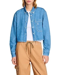 Sandro Cropped Denim Shirt
