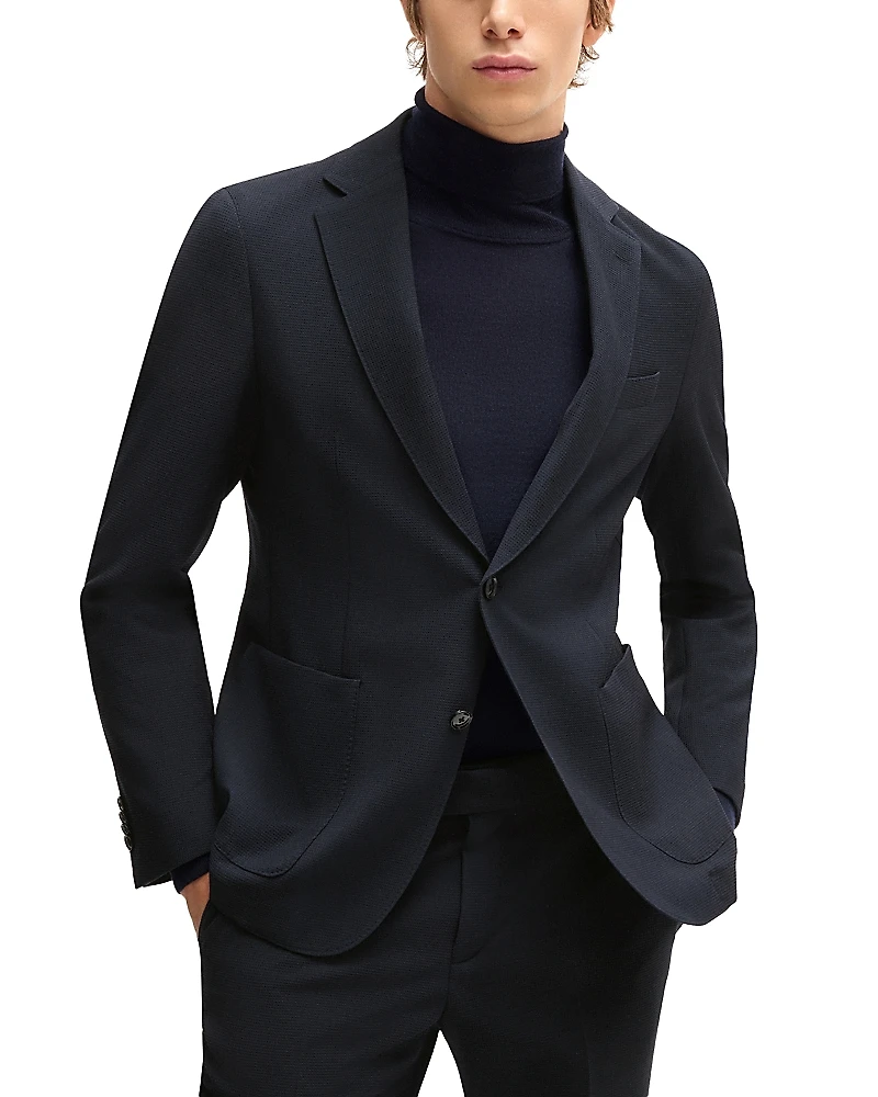 Boss Hanry Textured Jersey Slim Fit Unstructured Sport Coat