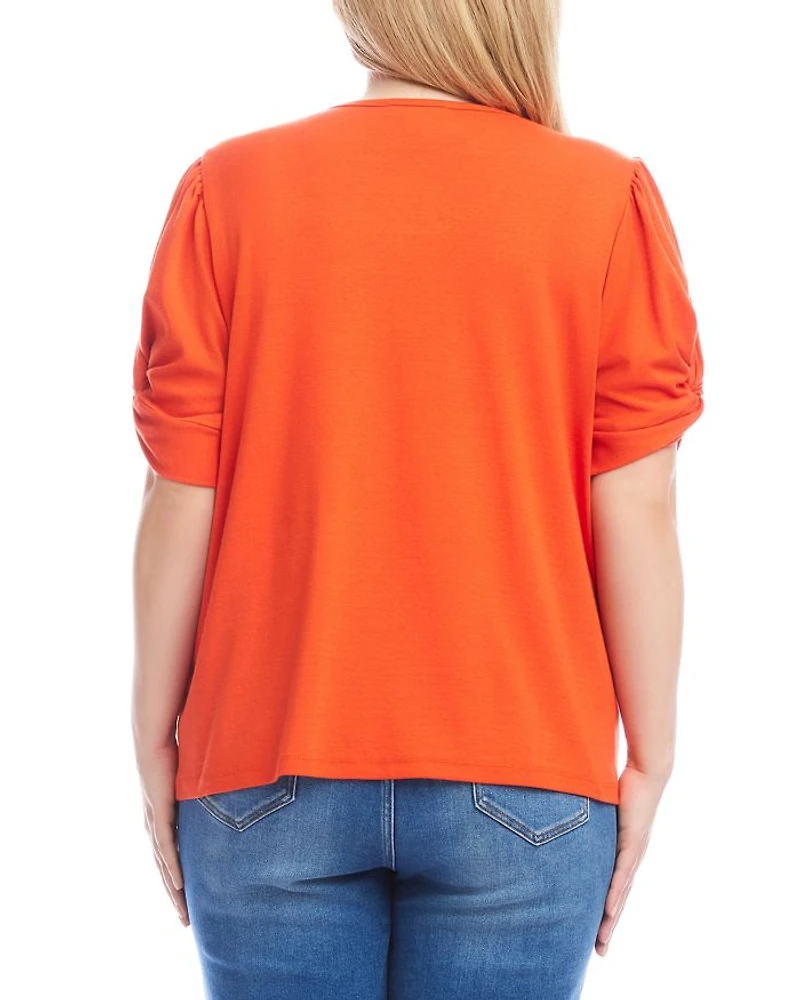 Plus Twist Sleeve Top