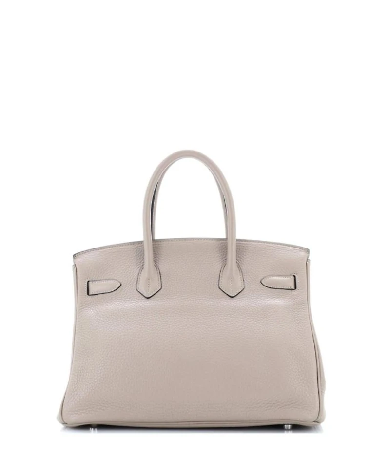 Pre-Owned Hermes Birkin 30 Handbag Grey Clemence with Palladium Hardware