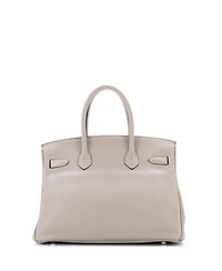 Pre-Owned Hermes Birkin 30 Handbag Grey Clemence with Palladium Hardware