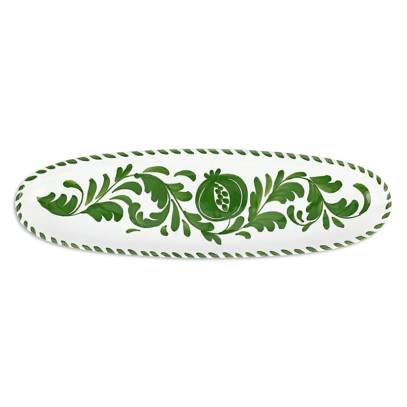 Vietri Arezzo Green Narrow Oval Platter
