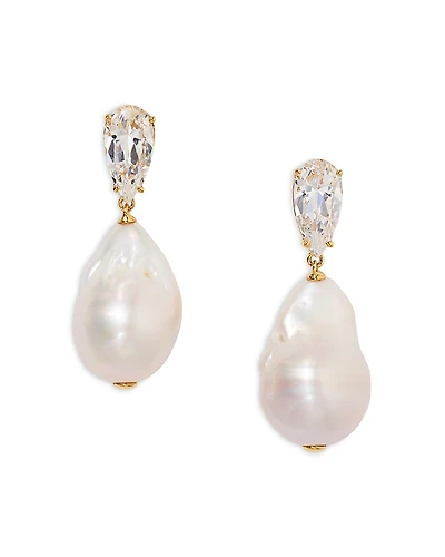 Nadri London Baroque Pearl Drop Earrings