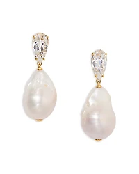 Nadri London Baroque Pearl Drop Earrings