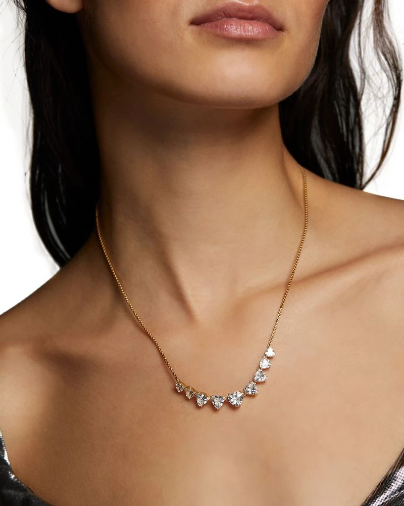 Luxor Trillion Cubic Zirconia Frontal Necklace, 16"-18"