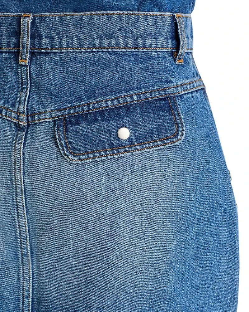 Utility Denim Mini Skirt - Exclusive