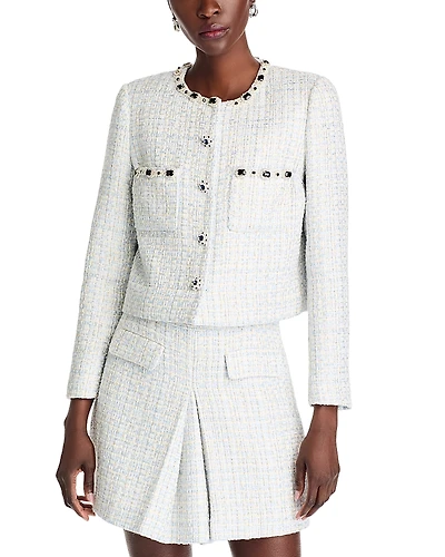 Self-Portrait Embellished Tweed Jacket