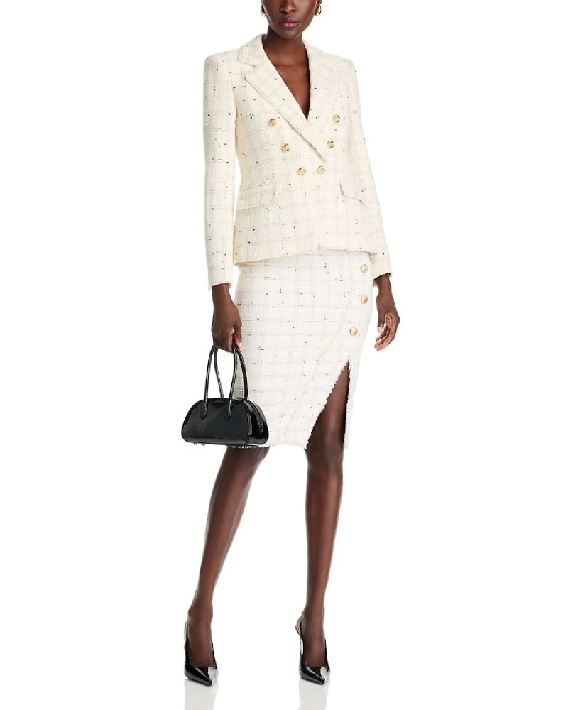 Eliza Windowpane Tweed Blazer