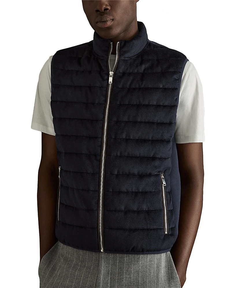 Reiss Field Brushed Quilted Vest
