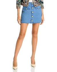 L'Agence Kris Button Front Mini Skirt