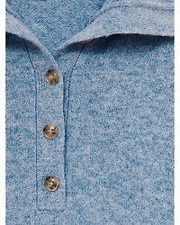 Ava Wool Blend Open Neck Button Knit Sweater