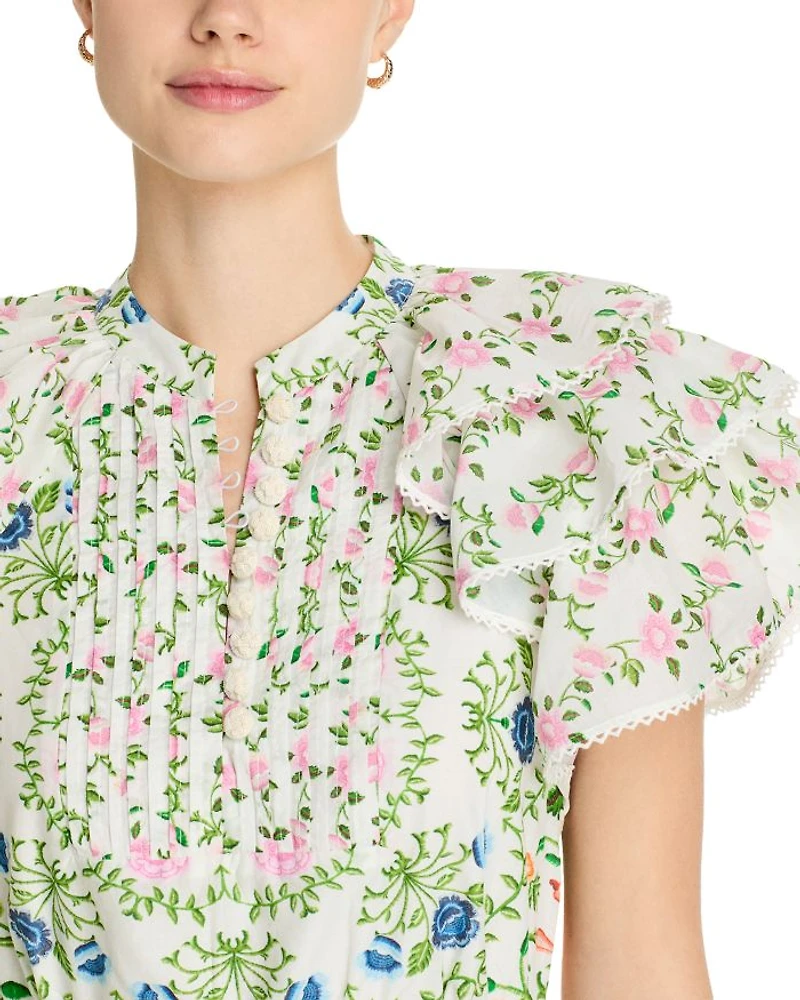 Folk Floral Midi Dress