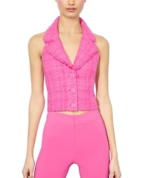 Meri Tweed Cropped Halter Top