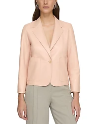 Leather Cropped Boyfriend Blazer