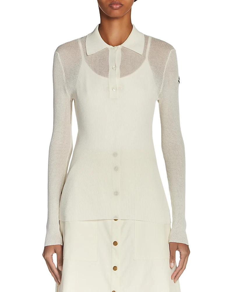 Moncler Semi Sheer Polo Top