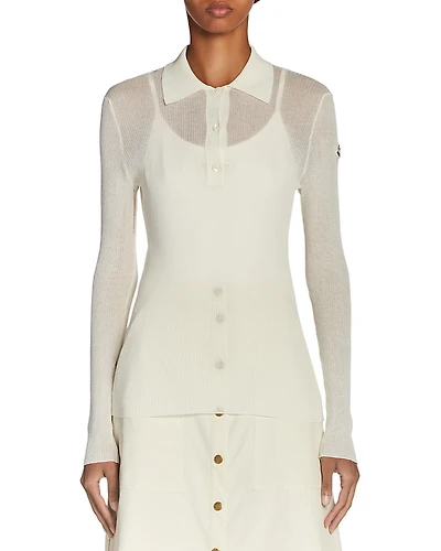 Moncler Semi Sheer Polo Top