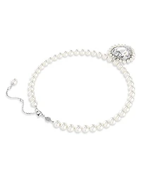 Ariana Grande Imitation Pearl & Crystal Heart Halo Pendant Necklace, 14.875-17.75"