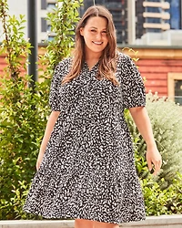 Abstract Spot Mini Shirt Dress