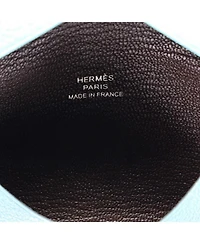 Pre-Owned Hermes  Calvi Duo Card Holder Verso Epsom